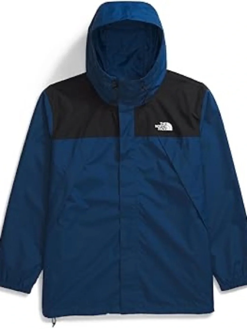 The North Face Blue and Black Hooded Rain Jacket